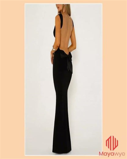 Backless Wide Strap Maxi Dress