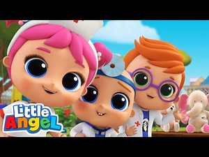 Baby John Visits the Doctor | Little Angel Job and Career Songs | Nursery Rhymes for Kids