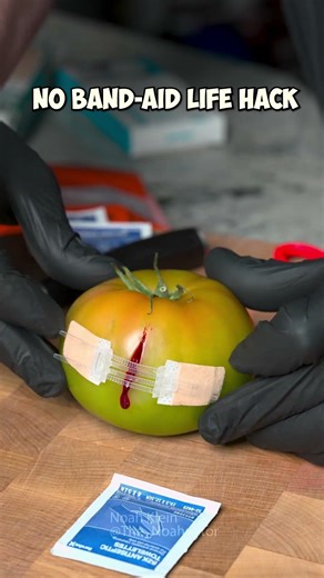 medical tape instead of bandaid on fresh cut #hack #genius