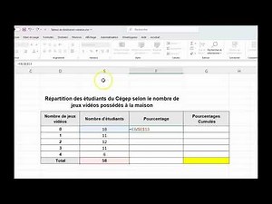 Tableau de Distribution sur Excel : Guide Simple et Rapide (Pourcentages, Pourcentages cumulés...)