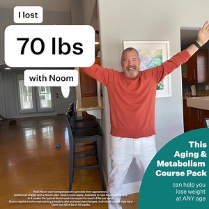 YES, Noom finally has a coursepack for Aging & Metabolism🎉 Learn how your journey is affected by: 💪 Muscle Loss 🔥 Hormone Changes 🍔 Metabolism So you can make progress towards your goals at any age 🏅 Take the quiz to see if you qualify! *Additional charge with a Noom plan. Restrictions apply. Available to new Noom users only. | Noom