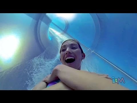 AquaDunk POV drop water slide on the Disney Magic cruise ship