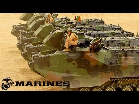 U.S. Marines: Assault Amphibious Vehicle (AAV) during military training in California.
