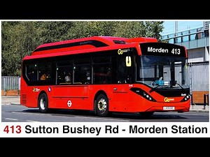 London Bus Route 413. Sutton Bushey Road to Morden Station