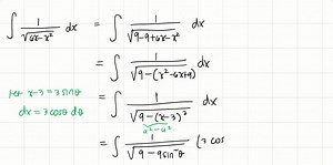 SOLVED:Evaluate the given indefinite integral by a trigonometric substitution where appropriate. You should be able to evaluate some of the integrals without a substitution. ∫(1)/(√(6 x-x^2)) d x