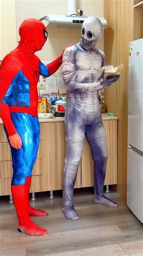 The zombie was scared of Spider-Man😂 #spiderman