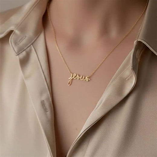 Jesus Necklace Gold, Silver Jesus Necklace: Wire Name Necklace, Handmade Jesus Necklace, Gold Plated Jesus Pendant, Jesus Pendant - Etsy