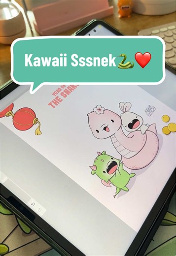 🐍✨ Happy Chinese New Year! 🎊 Bringing in the Year of the Snake with a cute timelapse! 🖌️🐍✨ Had so much fun drawing this—let me know what you think! 💛 #cutiesquad #happynewyear #chinesenewyear #yearofthesnake #cny2025 #lunarnewyear #gongxifacai #kawaii #cuteart #kawaiidrawing #timelapse #artprocess #digitalart #drawing #illustration #artistsoftiktok #procreate #foryou #fyp #viral