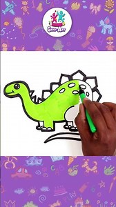 Cómo dibujar un dinosaurio: fácil y divertido #shorts #drawing #tutorial #dibujosfaciles
