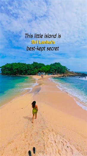 Shreya Sahni | Travel 🇮🇳 on Instagram: "This little island might just be Sri Lanka’s best-kept secret Welcome to South srilanka - An island with rare coastal paradise tucked off the coast near Nilwella, between Dikwella and Tangalle. What makes it truly magical is the way the waters meet each other on all sides and form a natural sandbar you can walk across at low tide - almost like walking on water with turquoise seas on both sides. • Comment “Sri Lanka” to know the exact location + travel ti