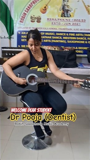 🎸Welcome Dear Student Dr Pooja (Dentist) to Robin Saxophone Music Academy #guitar #ytshorts #shorts