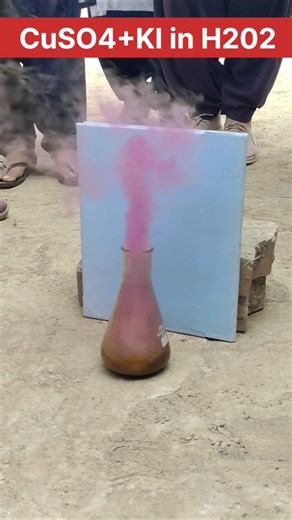 CuSO4 and KI IN Hydrogen Peroxide ll Chemistry Experiment ll #ytshorts #shorts #viralvideo