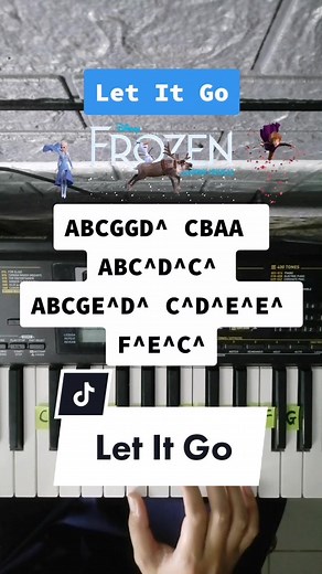 Piano Tutorial: Let It Go with Letters | Frozen Theme Song