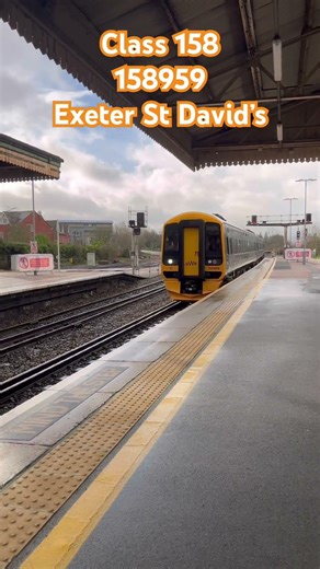 A class 158 158959 passing Exeter St David’s at speed through platform 5 to Exeter riverside yard
