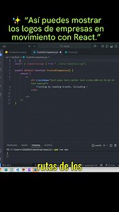 68K views · 1.6K reactions | ✨ “Así puedes mostrar los logos de empresas en movimiento con React.” #programacionweb #desarrolloweb #programadoresweb #reacjts #javascript | Progamacion web, | Facebook