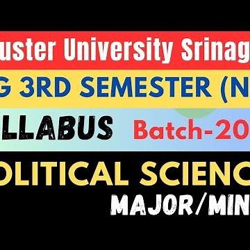UG 3rd Semester Syllabus of Political Science l Batch-2022 l NEP-2020 l Cluster University Srinagar