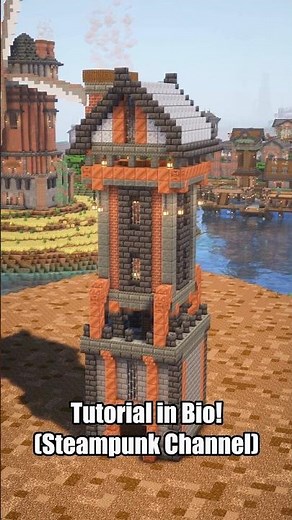 Easy Steampunk Tower Build Tutorial – Minecraft #shorts