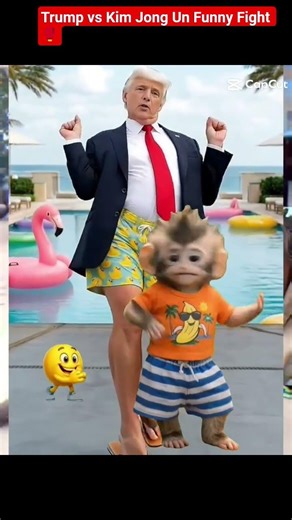 ​Trump vs Kim Jong Un Funny Fight 🥊​Donald Trump & Baby Monkey Dance Battle 💃🐒#funny #trending 🔥🔥🔥🔥🔥
