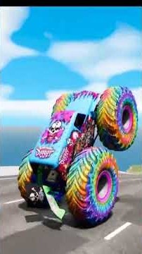 Rainbow Monster Trucks Fun Challenge 😄 | Learning For Toddlers 😺 #kidsvideos #funforkids