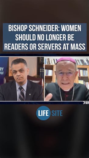 Bishop Schneider: "A true Catholic woman would NEVER go to the altar during Holy Mass." https://www.lifesitenews.com/episodes/bishop-schneiders-warning-novus-ordo-cannot-continue-as-is/?utm_source=lsncathfb | Sign of the Cross
