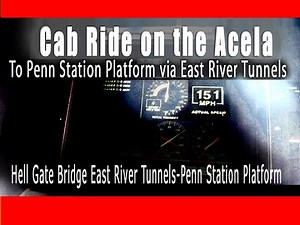 Acela Cab Ride Hell Gate Bridge to Penn Station by East River tunnels Best viewed at 640 x 480