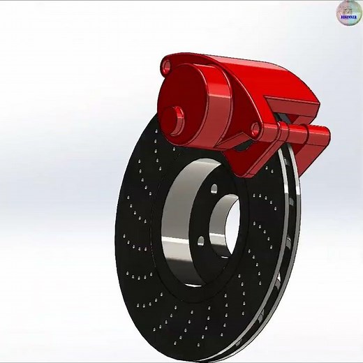Disc Brake in SolidWorks | SolidWorks Disc Brake Model #shorts #youtubeshorts #short #solidworks