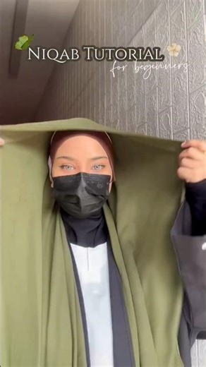 Niqab Tutorial for Beginners 💚#hijab #hijabehaya #nikab #hijabfashion #shorts