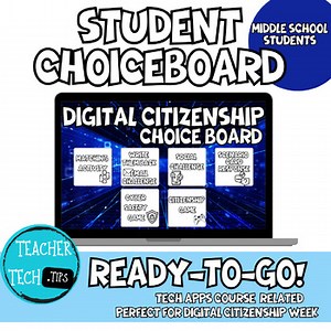 Digital Citizenship Week Choice Board 6th- 8th Grade