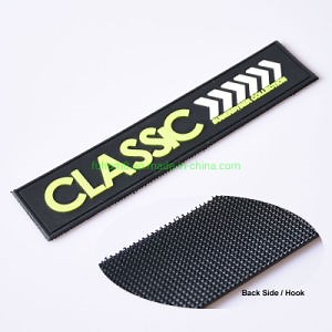 [Hot Item] Customized 3D Logo Soft Rubber PVC Labels with Hook and Loop for Clothing