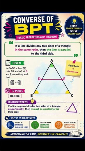 Converse Of B.P.T 🔥 class 10 Maths Triangles Chapter 6 🙏 Formula Revision
