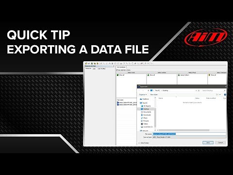 AiM Race Studio Analysis - Quick Tip - Exporting Data Files