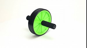 Mind Reader Dual Wheel Split Ab Roller for Home Fitness Core Building Training Workouts, Black/Green