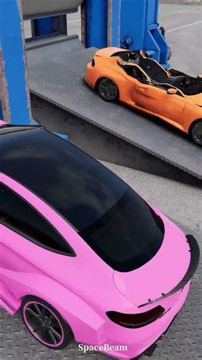 BMW & Mercedes vs GIANT CRUSHER! 😱 | BeamNG.drive #simulation #crashes #satisfying