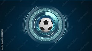 Animation of football over digital data processing and scope scanning
