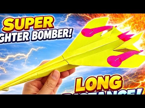 How to Make a Sharp Fighter Bomber Paper Airplane ✈️ Thunder Powerful Long Flight!