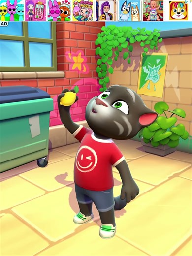 Talking Tom Eats Lemon #talkingtom #lemon #shorts