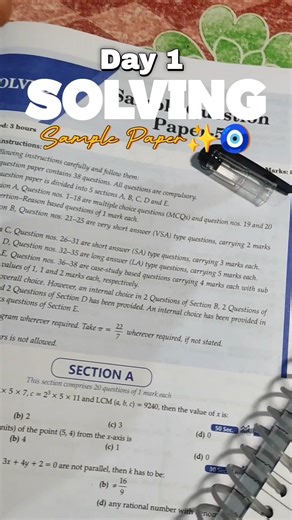 SOLVING SAMPLE PAPER 😱😨 | DAY 01 | MARKS 😭?? | Class 10 Study Vlog | #studyvlog #shorts