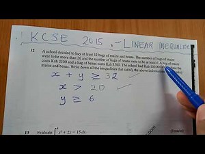 KCSE 2015 - LINEAR INEQUALITIES