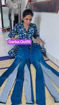 Garba outfit from jeans 👖/ Ghamu Saran / Simple garba outfit from jeans #shorts #dandiyaoutfit