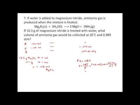 Stoichiometry Practice Problems involving Gases (PV=nRT)