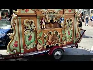 Amazing Antique JUKE BOX: Punch Card Music Box on wheels: Alkmaar Street Market, The Netherlands