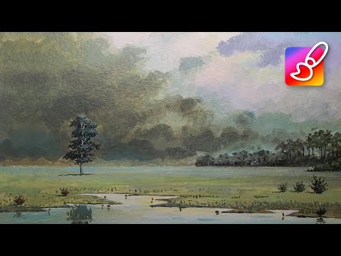 Easy Acrylic Landscape Painting Tutorial | Step by Step for Beginners