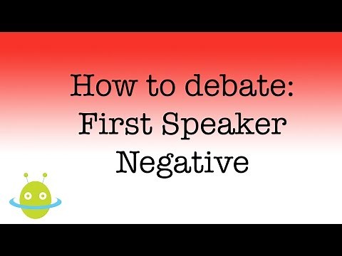 How to debate - first speaker negative