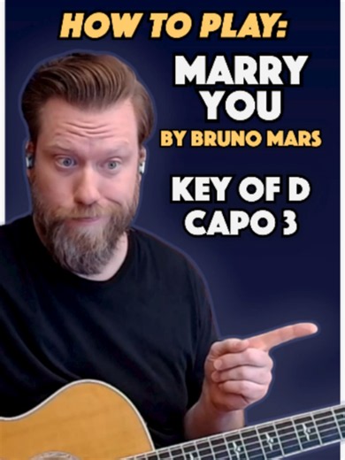 Marry You by Bruno Mars (EASY Tutorial!!) #guitar #guitartok #brunomars #guitarist #guitarplayer
