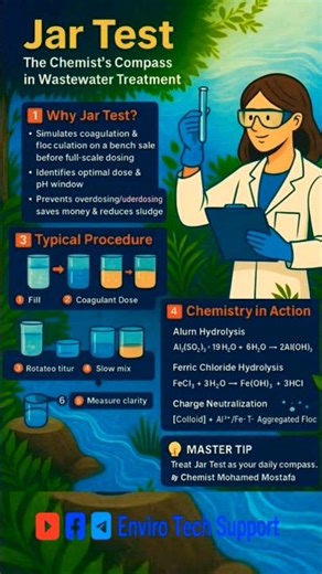 Jar Test in Wastewater Treatment | Coagulation & Flocculation Explained #jartest #etp #coagulation