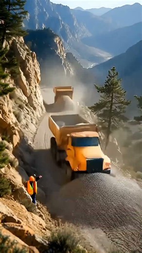 Cliffside Landslide Road Transformation | Satisfying Road Construction Timelapse #viral #shortsfeed