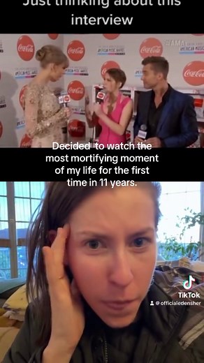 Eden Sher on Instagram: "decided to the BRAVE thing and watch the literal most embarrassing moment of my life for the first time since it happened. it was so much worse than I remembered but tbh no regrets. #taylorswift #edensher #swiftie #slaylor #cringe #interviewtips #lancebass #alltoowell #yolo"