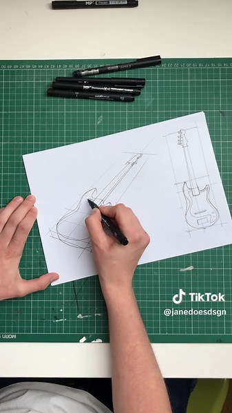 Sketching a Bass Guitar: A Simple Freehand Tutorial