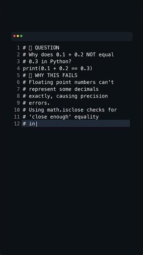 This Python Bug Wastes Hours 😱 | Why does 0.1 + 0.2 NOT equal 0.3 in Python?
