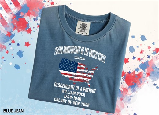 Comfort Colors Custom Descendant of a Patriot America 250th Anniversary Tshirt, Celebrate 250 Years of America Shirt, Independence Day Shirt - Etsy